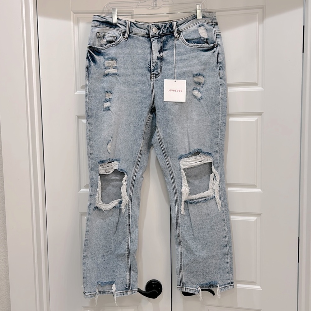 Lovervet REG/CURVY You're My Lover Cropped Straight Leg Jeans size 14
